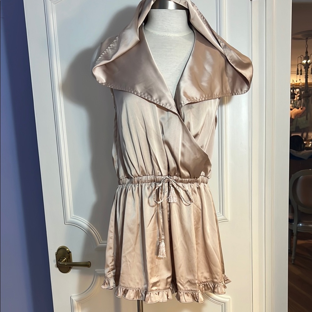 Karma Satin Top in Soft Beige